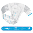 Adult Diaper, MoliCare Premium Elastic, Slip diapers for adult incontinence, Unisex,Extra Large,6 Drops, 14pcs/pack