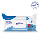 MoliCare Skin Moist skin care tissues, Large tissues for quick and practical cleansing for incontinent and senior persons, 50 pieces / pack
