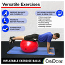 Cando Inflatable Exercise Ball, Green, 65 cm (26 in) (301803)