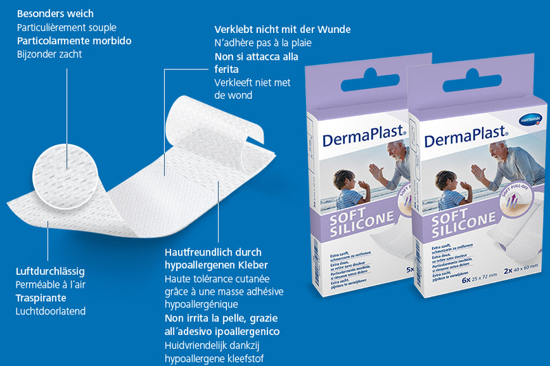 Hartmann Dermaplast Soft Silicone Bandages, 8 Strips
