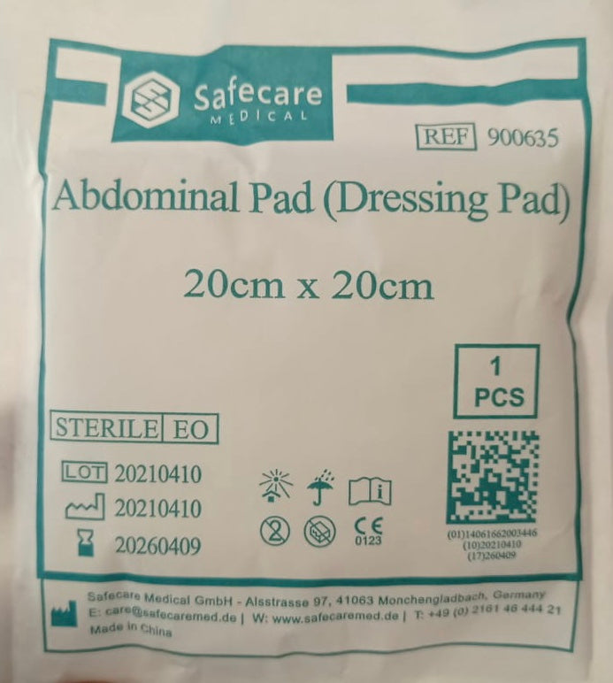 Abdominal Pad Dressing, 20 x 20 cm