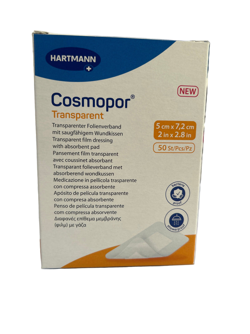 Cosmopor Transparent Film Dressing, 5 cm x 7.2 cm, 50 Pieces / Box