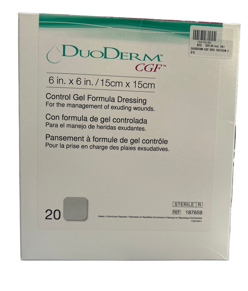 Convatec DuoDERM Control Germ Formula Sterile Dressing 15 x 15 cm / 6 in x 6 in, 20 Pieces / Box