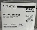 Avanos Enteral Syringe, ,60ml, Single Use, With ENFit Connector, 50/Case