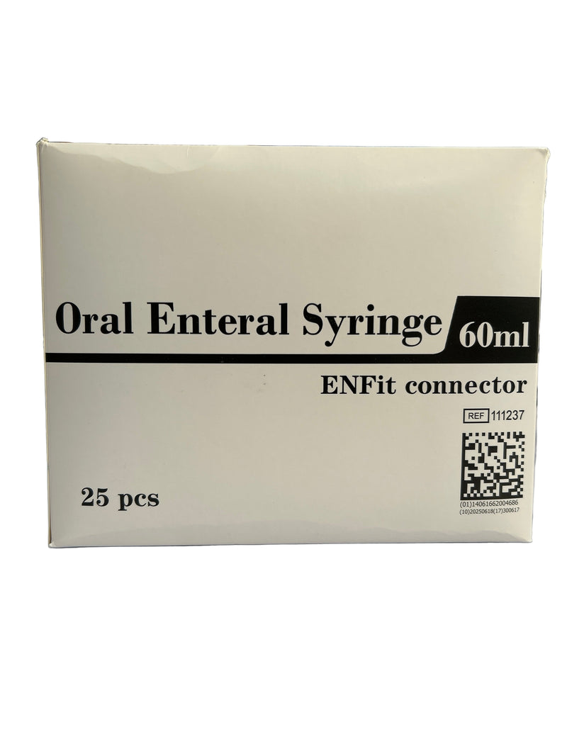 Oral Enteral Syringe, Enfit Connector, 60 ml, 25 Pieces / Box