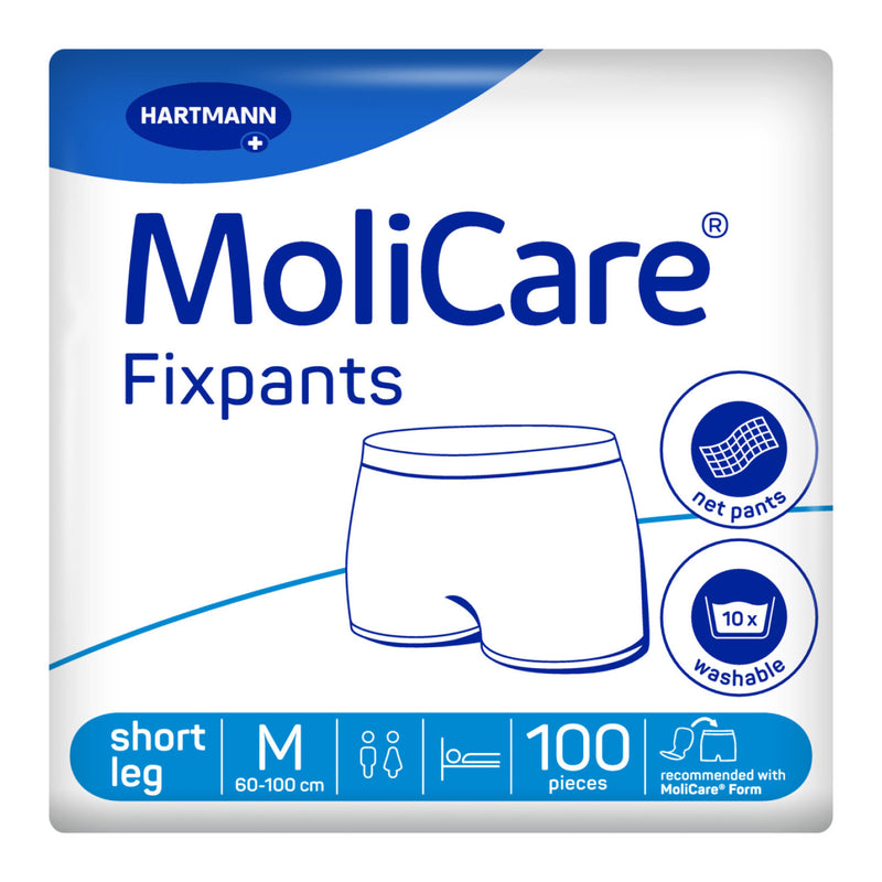 Adult Fixpants,MoliCare Fixpants, Short Leg Fixation Pants for anatomically shaped large pads, Unisex, Pack of 100, Medium