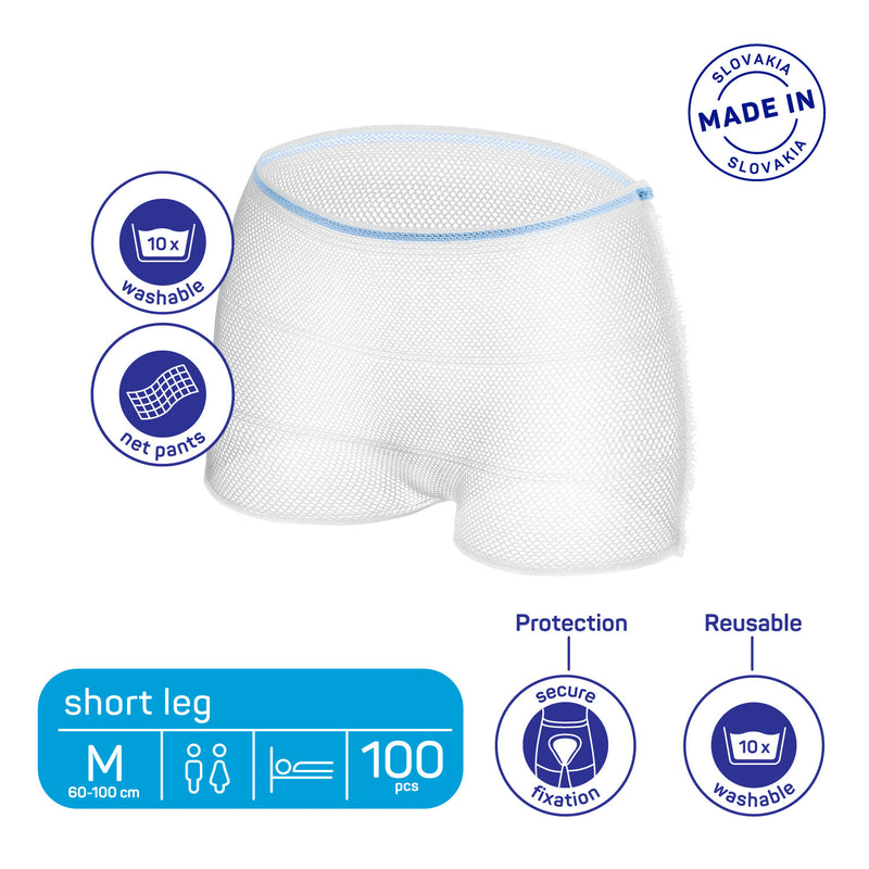Adult Fixpants,MoliCare Fixpants, Short Leg Fixation Pants for anatomically shaped large pads, Unisex, Pack of 100, Medium