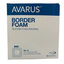Avarus Silicone Foam Dressing 10 × 10 cm – Bordered Foam Dressing, Pack of 10 (REF FG08840821)