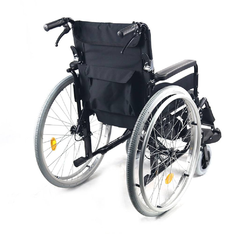 Kawaza KW-A02 Folding Backrest & Flip Back PU Wheelchair, Height Adjustable Footplates, Weight Capacity 100 kg
