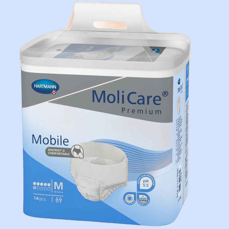 Adult Diaper Pants MoliCare Premium Mobile, Diapers pants for adult incontinence,  Unisex, Medium, 6 drops, 14 pieces / pack