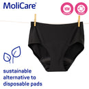 Absorbent Underwear, MoliCare® Lady absorbent underwear, Washable Pants for women suitable for light bladder weakness and period, Large size, Absorption capacity 82ml, 1 piece/pack