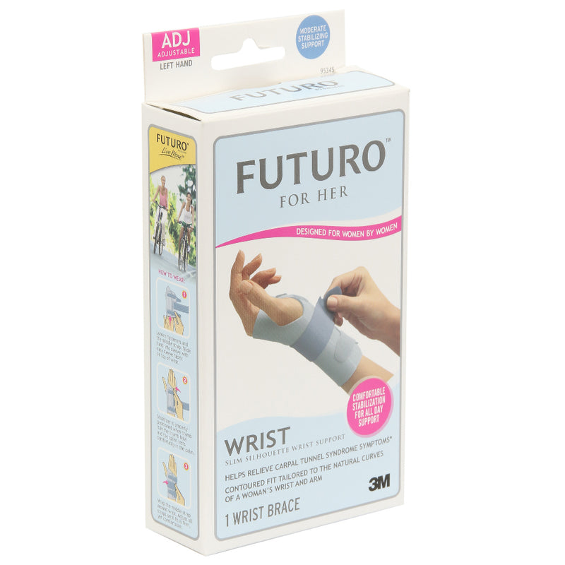 Futuro Slim Silhouette Wrist Support Left Hand, Adjustbale