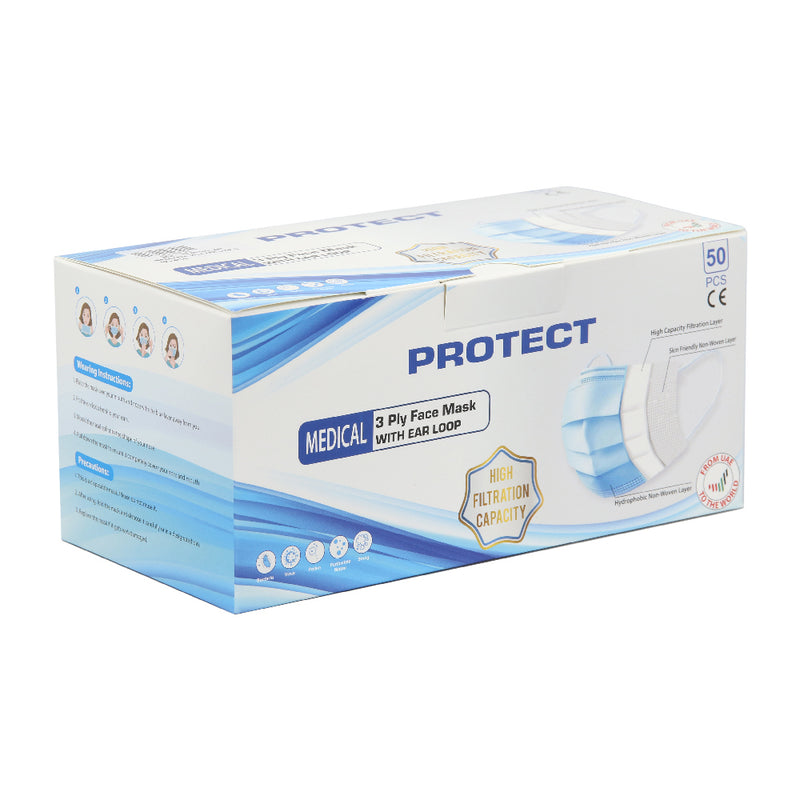 Protect Mask Face 3Ply Ear Loop