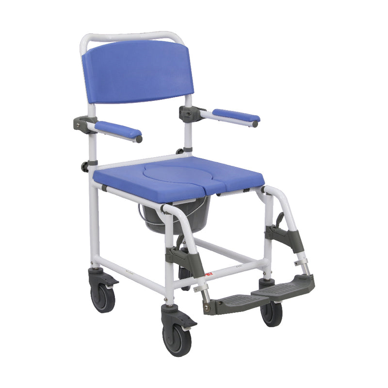 Apex Aluminum With Plastic Bucket And Armrest Commode Chair