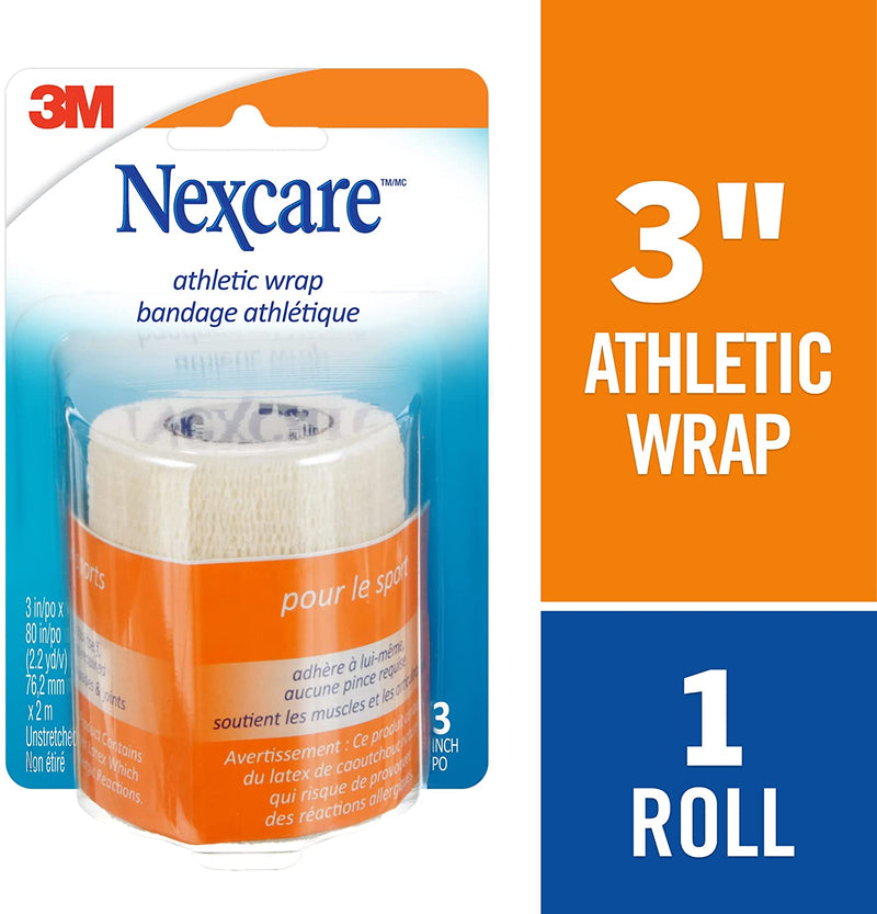 Nexcare Athletic Wrap, CR-3W, 3 x 5 Inches Yards Stretched, White