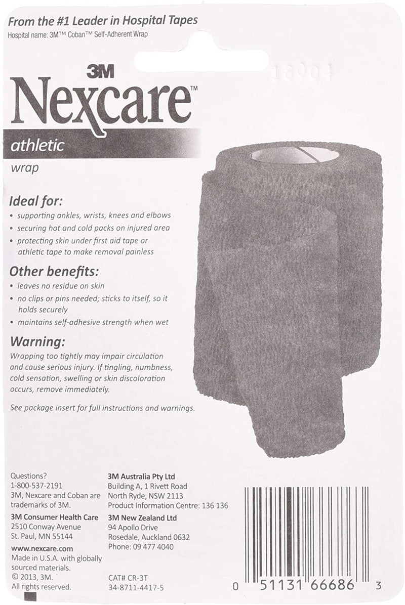 Nexcare Athletic Wrap, CR-3T, 3 x 5 Inches Yards Stretched, Tan