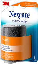 Nexcare Athletic Wrap, CR-3BK, 3 x 5 Inches Yards Stretched, Black
