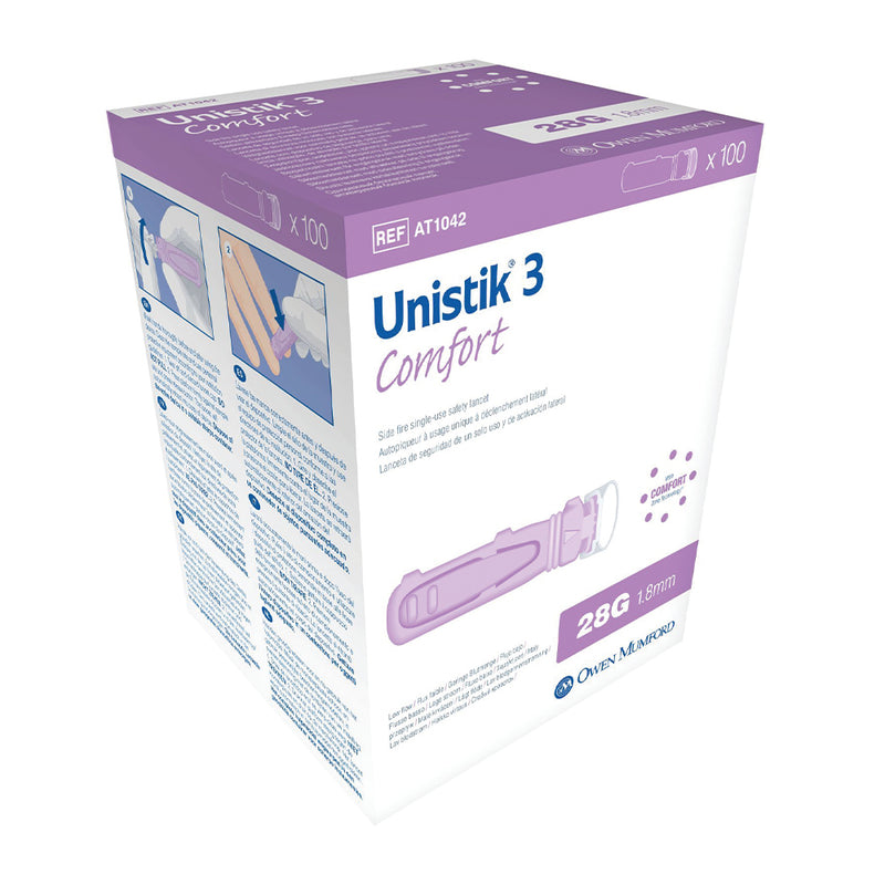 Unistik 3 Comfort Lancets AT1042, Box of 100