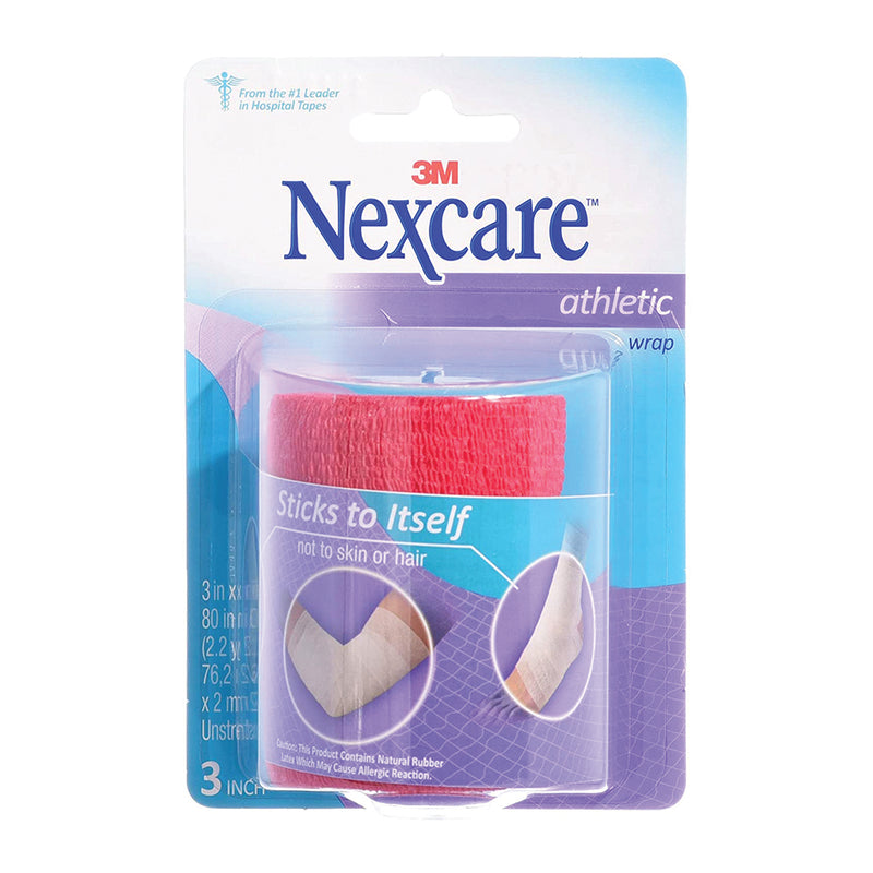 Nexcare Athletic Wrap, CR-3R , 3 x 5 Inches Yards Stretched, Red