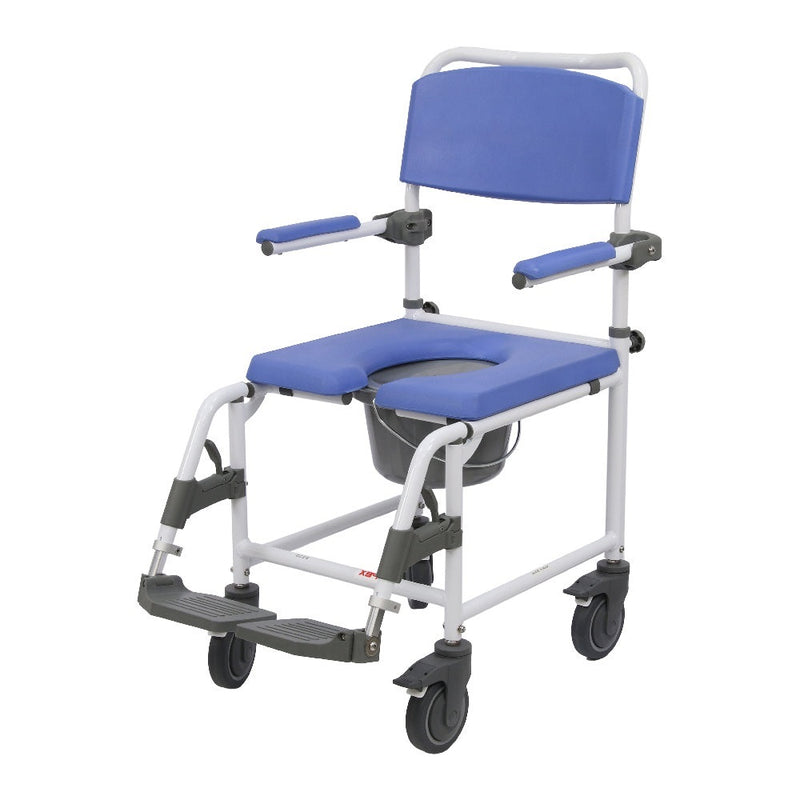 Apex Aluminum With Plastic Bucket And Armrest Commode Chair